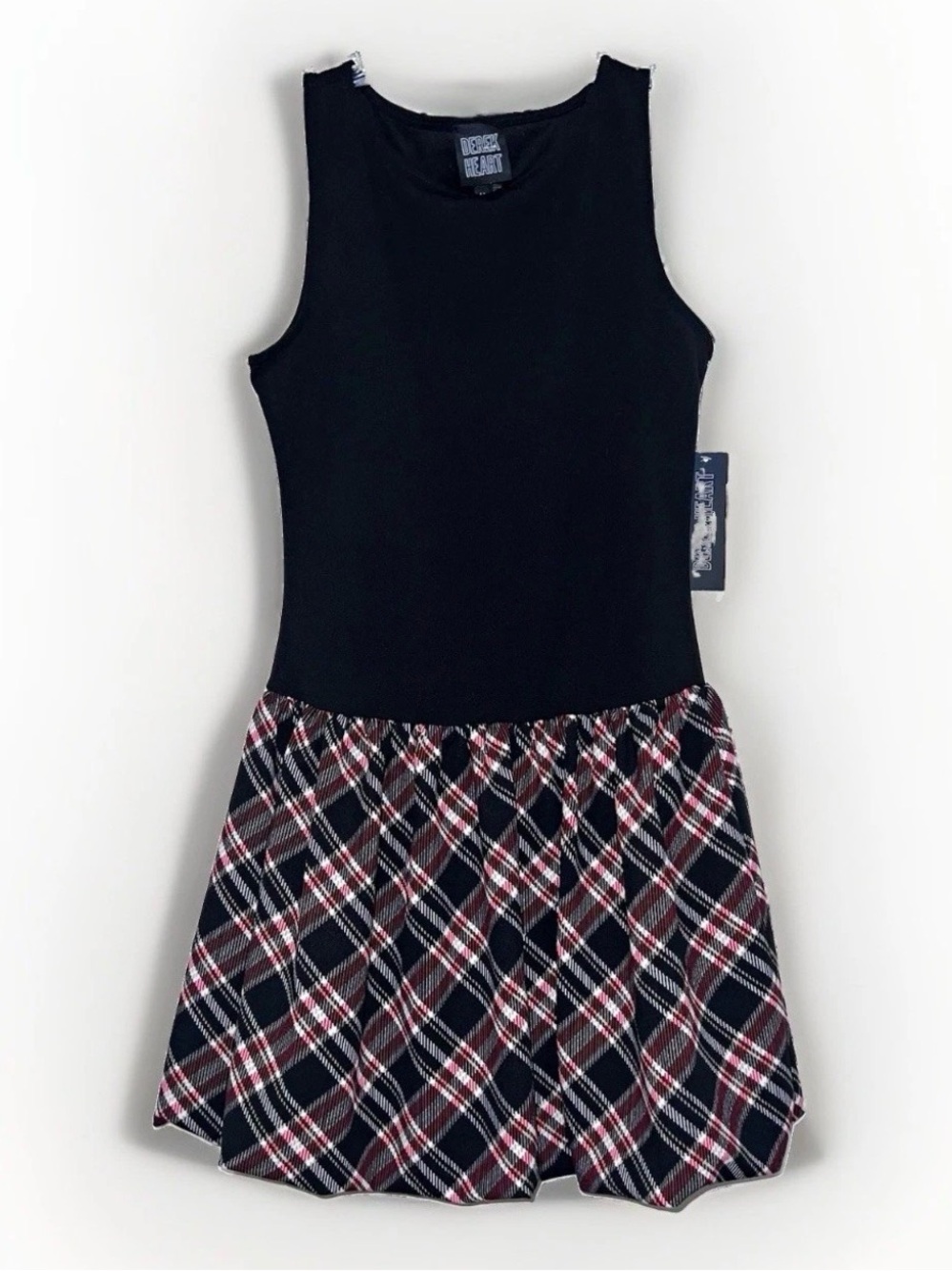 NWT Derek Heart Plaid Fit & Flare Sleeveless Scoop Neck Pleated Dress Size M